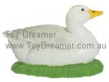 White Duck Lying with Grass