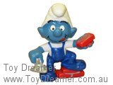 Bricklayer Smurf - Blue Overalls - Red Bricks